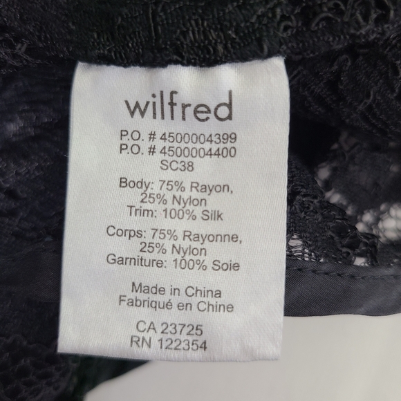 Wilfred Black Sheer Lace Silk-Trim Tank Top Women’s XS Elegant Minimalist - Picture 6 of 6